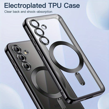 Phone Case for Samsung Galaxy S24 FE S24 Ultra S24 Plus S24 S23 S22 S21 S20 FE Magnetic Case with Camera Lens Protector