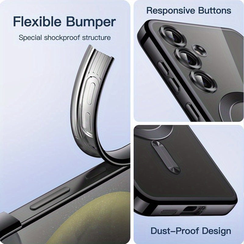 Phone Case for Samsung Galaxy S24 FE S24 Ultra S24 Plus S24 S23 S22 S21 S20 FE Magnetic Case with Camera Lens Protector