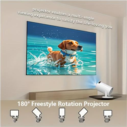 Compact HD Mini Projector - High Brightness LED, 1080P Support, Compatible with Smartphones/Tablets/Laptops/TV Sticks, Adjustable 180° Projection Angle, EU Plug, Wireless Screen Sharing up to 30,000 Hours