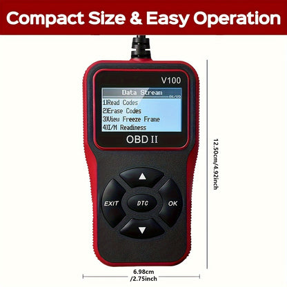 OBD2 Car Diagnostic Scanner - Engine Fault Code Reader, USB Powered, Compatible with All Vehicles Since 1996