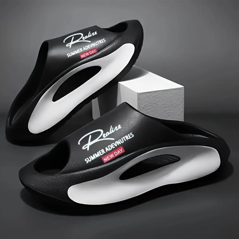 Men's EVA Slides - Non-Slip Open-Toe Sandals with Arch Support, Red & White Sole for All Seasons