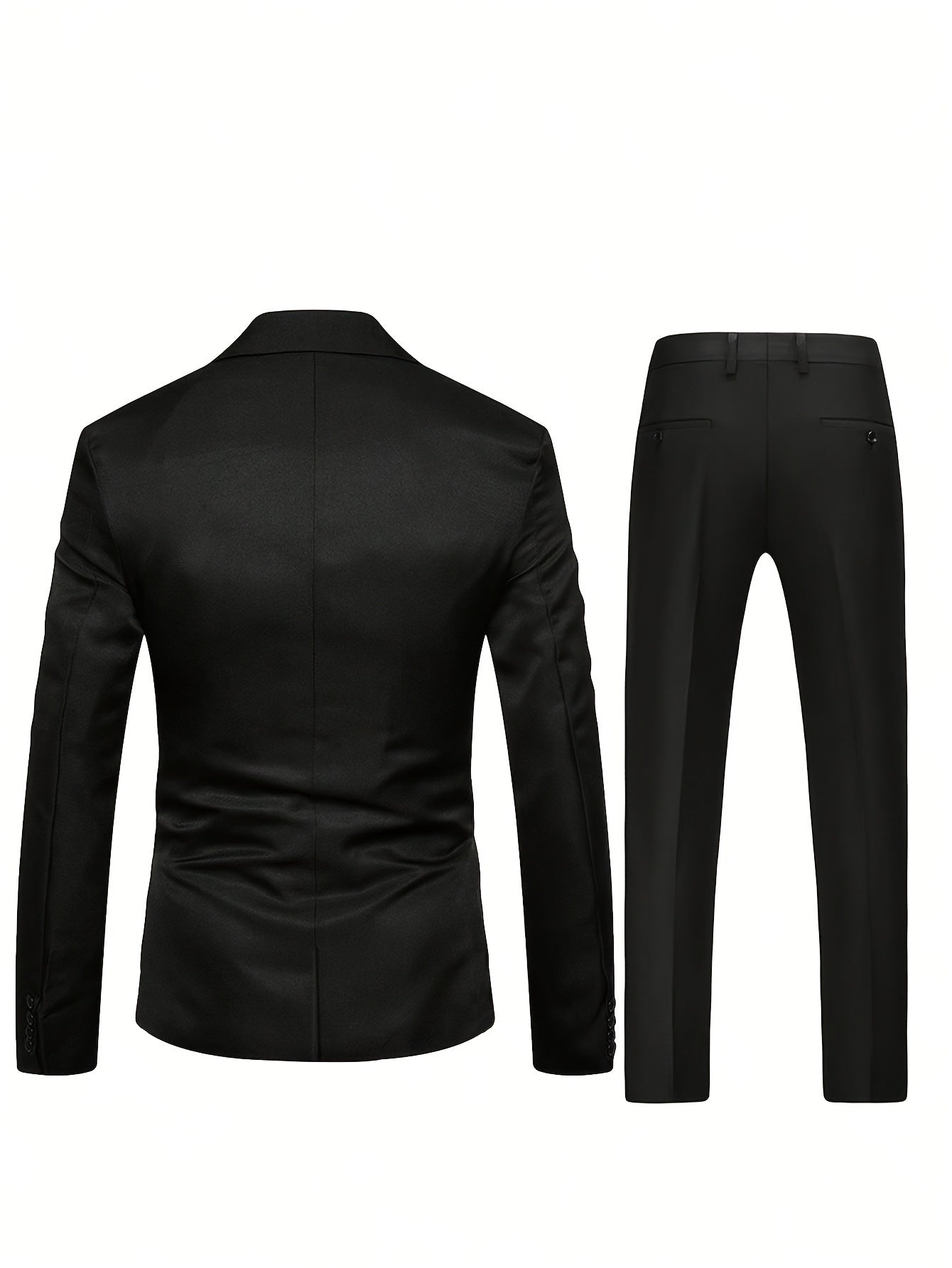 Men's Casual Business Professional Suit Two-piece Suit with Unopened Pockets for Valentine's Day and Wedding