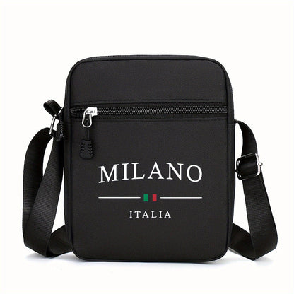 Fashionable Milan Italy Pattern Mini Oxford Crossbody Bag - 1pc Adjustable Shoulder Strap - Perfect Halloween Gift