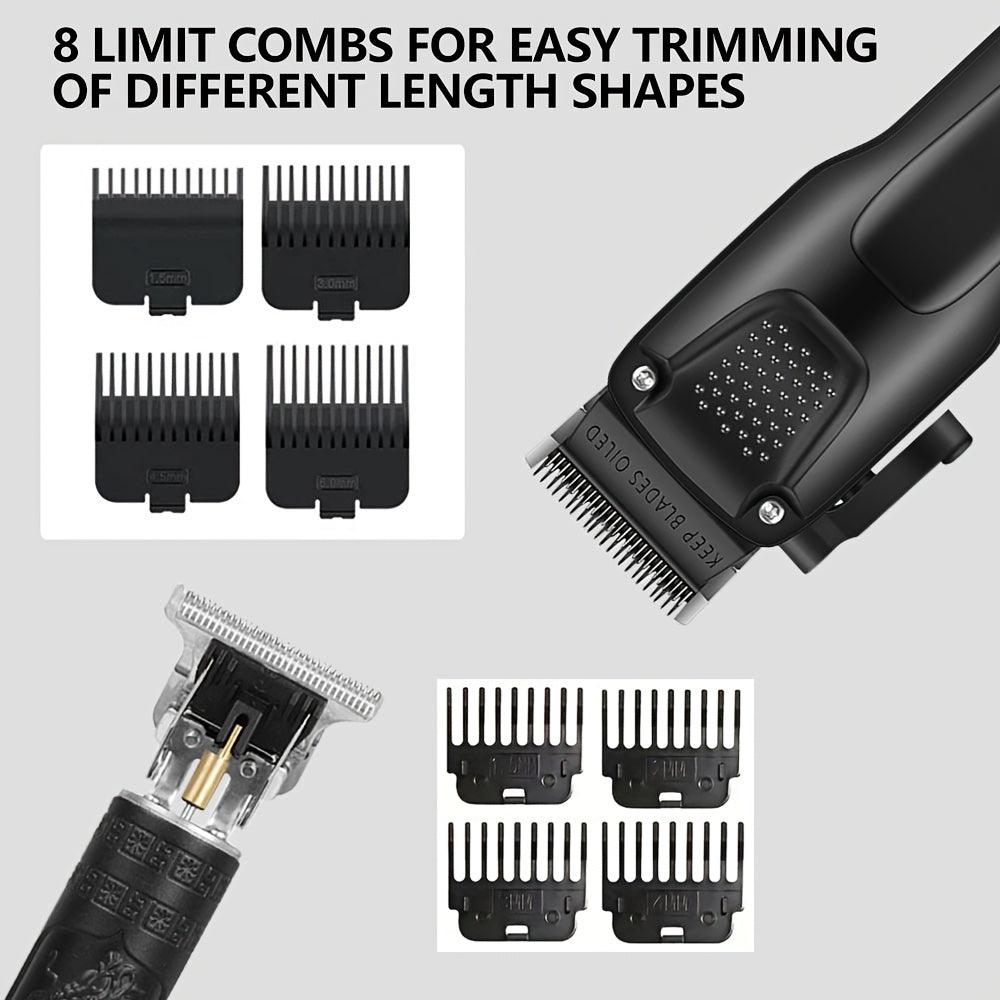 3pcs/1set Professional Hair and Beard Beauty Kit Including Electric Shaver and T-shaped Blade Trimmer Professional, Precision Trimmer Set, Men's Hair Clipper and Trimmer Set Very Suitable for Personal Use