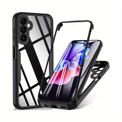 A Comprehensive Protective Case That Covers 360 Degrees, Featuring a Seamless Design for Both Front And Back Screens, Offering Transparent Dual-Sided Protection, Compatible with Samsung Galaxy A15, A16, A55, S25, S25PLUS, And