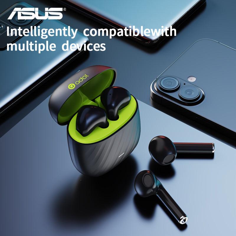 Asus Wireless Earphones with Microphone, Charging Case for Calls, Gaming, and Music, Multi-Functional Switching, Immersive High-Quality Sound, New In-Ear Design with Charging Case.