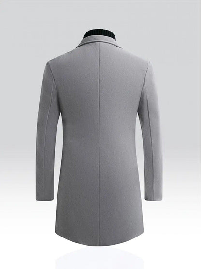 2025 Spring And Autumn Men'S Elegant Mid-Length Coat, Casual And Versatile, Single-Breasted Polyester, Suitable for Autumn/Winter Business Style, Loose Fit