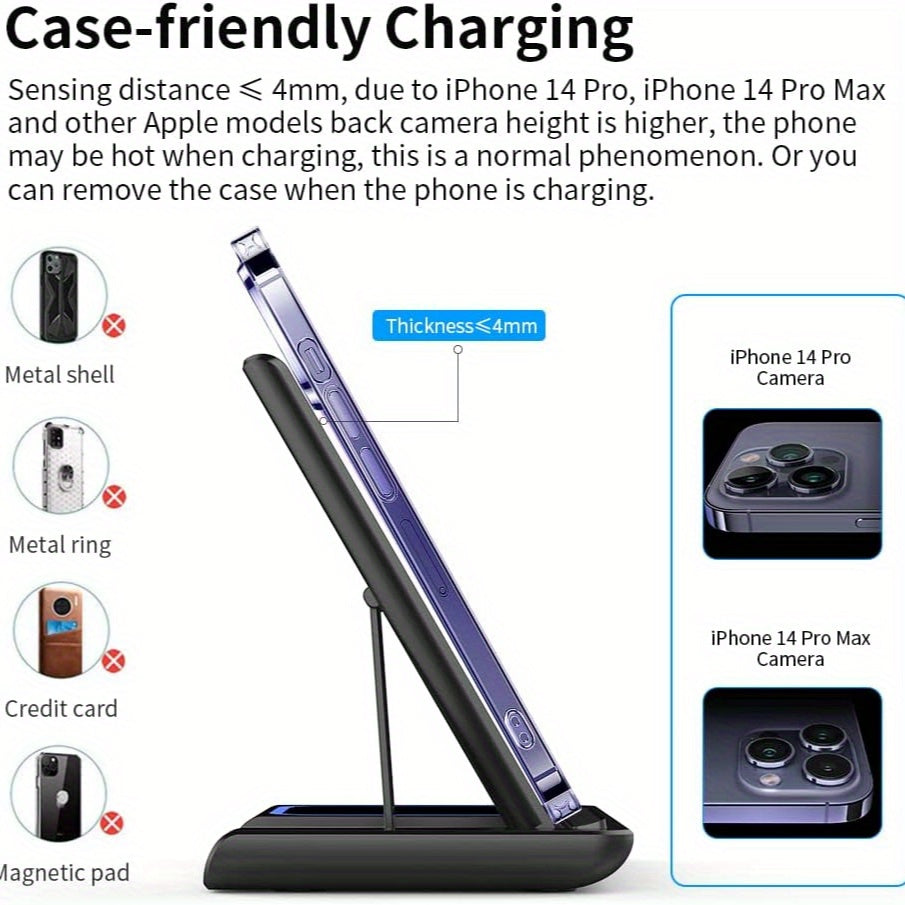 3-in-1 Wireless Charger for iPhone 12 13 14 15 16 Samsung Galaxy S24 Watch 6 pro/5/4/3 Active 1 2 Buds Pro Plus Fast Charging Station