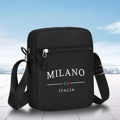 Fashionable Milan Italy Pattern Mini Oxford Crossbody Bag - 1pc Adjustable Shoulder Strap - Perfect Halloween Gift