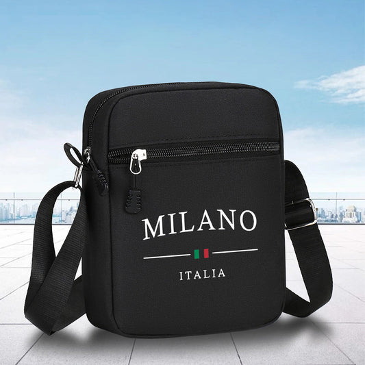 Fashionable Milan Italy Pattern Mini Oxford Crossbody Bag - 1pc Adjustable Shoulder Strap - Perfect Halloween Gift