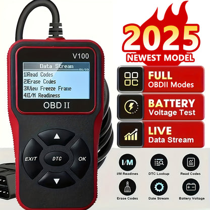 OBD2 Car Diagnostic Scanner - Engine Fault Code Reader, USB Powered, Compatible with All Vehicles Since 1996