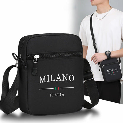 Fashionable Milan Italy Pattern Mini Oxford Crossbody Bag - 1pc Adjustable Shoulder Strap - Perfect Halloween Gift