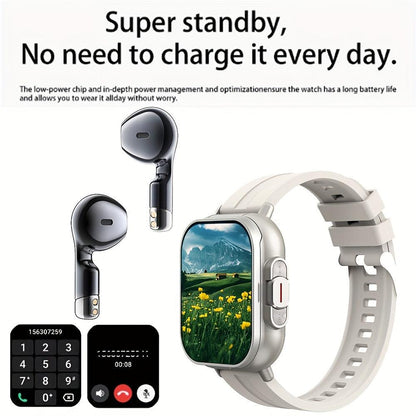 Men'S And Women'S Smart Earphone Watches Support Wireless Calls, Custom Dial Switching, Multiple Sports Modes, LED Lights, Calendar Calculator, Mini Games, Etc. Men'S And Women'S Holiday Gifts, Christmas Gifts