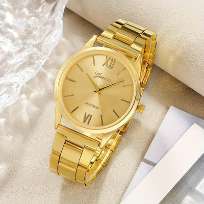 4pcs fashion business casual perfect Classic luxury couple quartz watch minimalist bracelets set the best choice for gift giving during the New Year Wedding Ramadan Valentine Day