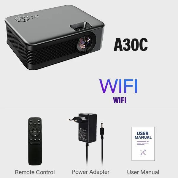 Good MINI Projector A30C Pro Smart TV Box Home Theater Projectors Cinema Mirror Phone LED Video Projector for Home 4k Video