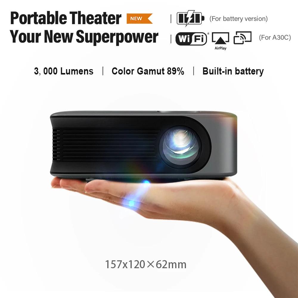 Good MINI Projector A30C Pro Smart TV Box Home Theater Projectors Cinema Mirror Phone LED Video Projector for Home 4k Video