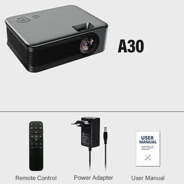 Good MINI Projector A30C Pro Smart TV Box Home Theater Projectors Cinema Mirror Phone LED Video Projector for Home 4k Video