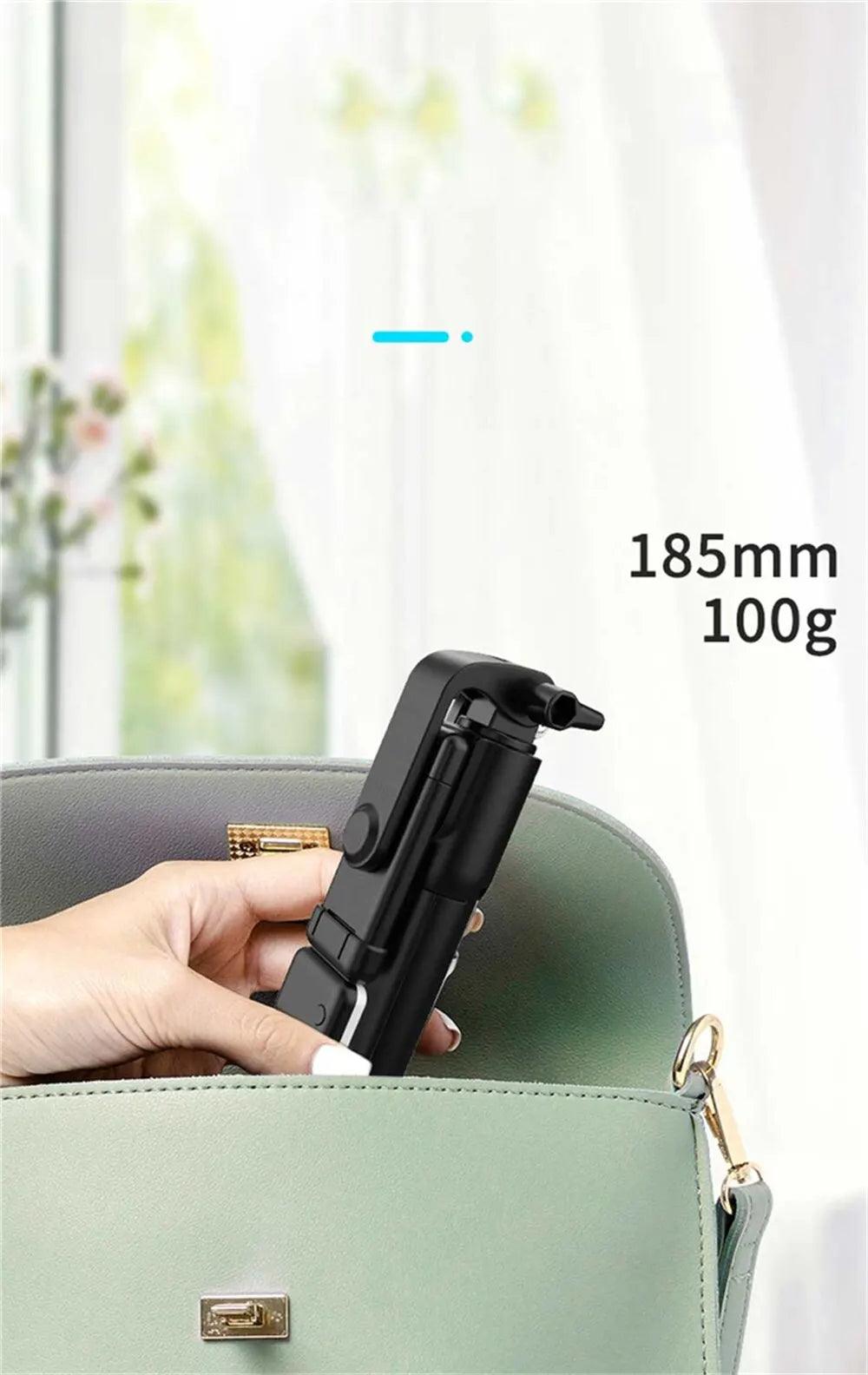 3 In 1 Selfie Stick Bluetooth Remote Tripod, Fill Light Foldable Bracket for Smartphones.