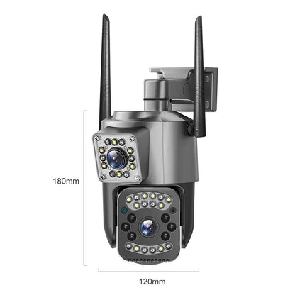 Dual Lens 4G IP Camera 8MP WiFi Camera Wireless Full Color Night Vision 8X Digital Zoom CCTV Outdoor Surveillance Waterproof Cam