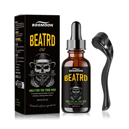 30ml BOOMOON Beard Oil, Moisturizing & Cleaning Formula, Jojoba & Rose Hip Seed Oil, Paraben Free, for Soft & Shiny Beard, with 1 Liquid Oz