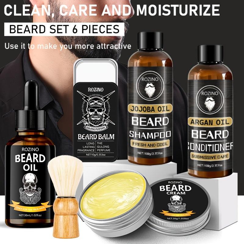 [Moisturizing Beard Care] 5pcs Moisturizing Beard Care Set, Gentle Cleaning, Suitable for Men's Beard Care