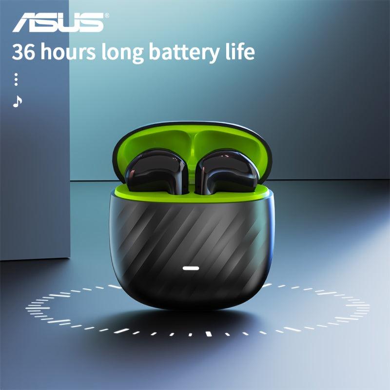 Asus Wireless Earphones with Microphone, Charging Case for Calls, Gaming, and Music, Multi-Functional Switching, Immersive High-Quality Sound, New In-Ear Design with Charging Case.