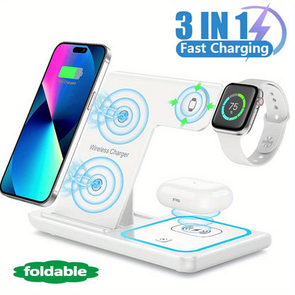 3-in-1 Wireless Charger for iPhone 12 13 14 15 16 Samsung Galaxy S24 Watch 6 pro/5/4/3 Active 1 2 Buds Pro Plus Fast Charging Station