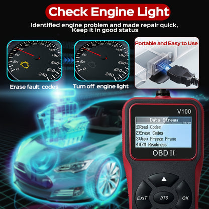 OBD2 Car Diagnostic Scanner - Engine Fault Code Reader, USB Powered, Compatible with All Vehicles Since 1996