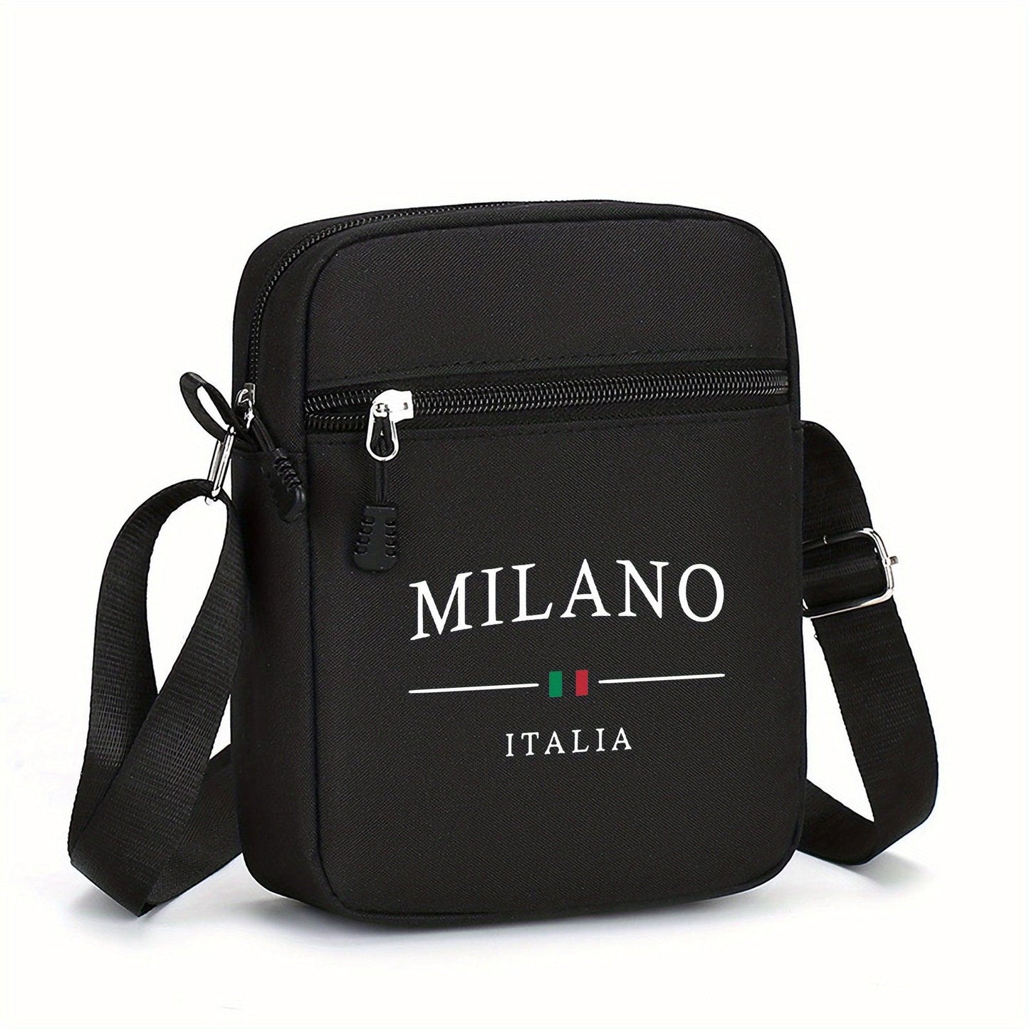 Fashionable Milan Italy Pattern Mini Oxford Crossbody Bag - 1pc Adjustable Shoulder Strap - Perfect Halloween Gift