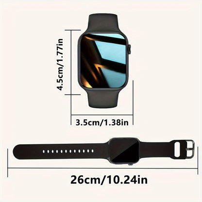 SIDAKYE Men's Smartwatch with HD Touch Screen, Wireless Connectivity, Weather Forecast & Call Function - Silicone Band, Zinc Alloy Case, Dual Display, Stopwatch Feature, USB Charging, Rechargeable Battery - for iPhone & for A