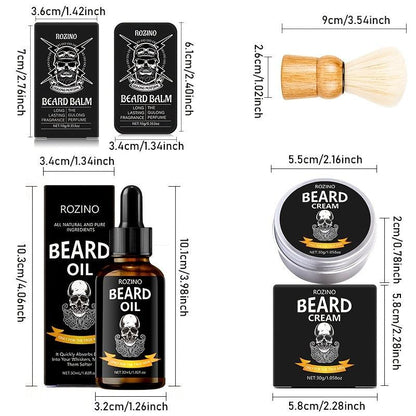 [Moisturizing Beard Care] 5pcs Moisturizing Beard Care Set, Gentle Cleaning, Suitable for Men's Beard Care