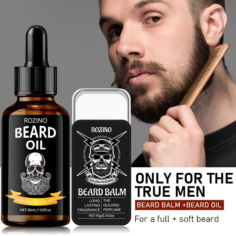 [Moisturizing Beard Care] 5pcs Moisturizing Beard Care Set, Gentle Cleaning, Suitable for Men's Beard Care