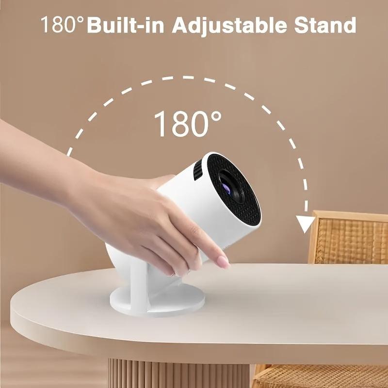 Compact HD Mini Projector - High Brightness LED, 1080P Support, Compatible with Smartphones/Tablets/Laptops/TV Sticks, Adjustable 180° Projection Angle, EU Plug, Wireless Screen Sharing up to 30,000 Hours