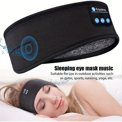 XMSJ Wireless Sleep Headphones Headband – Soft, Elastic, Comfortable 3-in-1 Wireless Music Eye Mask for Side Sleepers, Noise Isolation, Volume Control, USB Charging, Ideal for Exercise & Gaming, Wireless Headphones