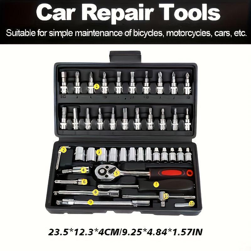 3pcs Premium Automotive Tool Set, 46/53/150pcs Upgrade, Multi-Functional Maintenance Kit for Cars, Motorcycles, and Industrial Equipment, Home Repair Toolbox, No Battery Required