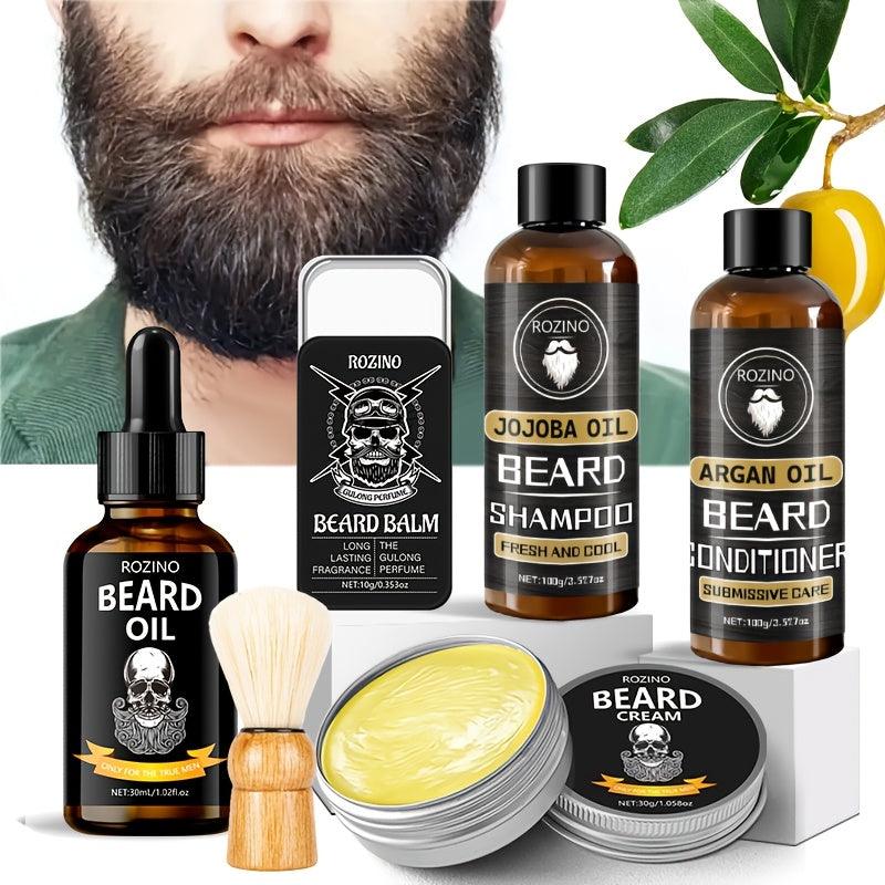 [Moisturizing Beard Care] 5pcs Moisturizing Beard Care Set, Gentle Cleaning, Suitable for Men's Beard Care