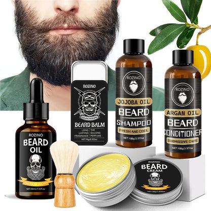 [Moisturizing Beard Care] 5pcs Moisturizing Beard Care Set, Gentle Cleaning, Suitable for Men's Beard Care